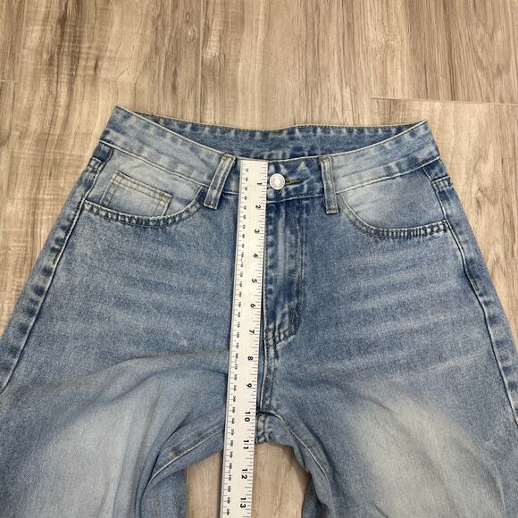 Shein Women's Straight Leg Mid Rise Light Denim Blue Jeans Size 26 - Picture 6 of 9